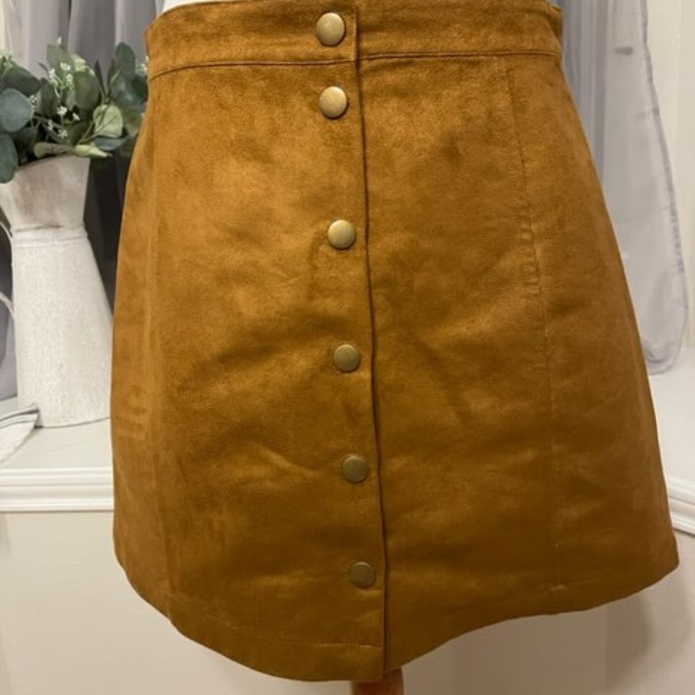 Old Navy Faux Suede Brown Skirt - Size 10 Great Condition - Picture 3 of 11